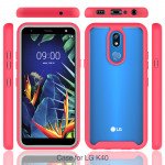 Wholesale LG K40 / K12 Plus / X4 (2019) Clear Dual Defense Hybrid Case (Navy Blue)